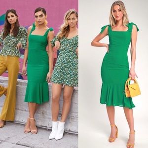 Lulus Bimini Swiss Dot Tie Shoulder Dress